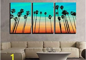 Wall Murals Palm Trees Wall26 3 Piece Canvas Wall Art California Sunset Palm Tree Rows In Santa Barbara Us Modern Home Decor Stretched and Framed Ready to Hang