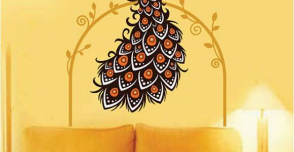 Wall Murals Price In India Stickerskart Wall Stickers Wall Decals Beautiful Peacock On Vine 6907 60×90 Cms