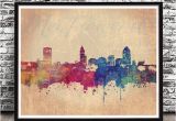 Wall Murals Raleigh Nc Vintage Raleigh Nc City Skyline Watercolor Style Print