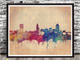 Wall Murals Raleigh Nc Vintage Raleigh Nc City Skyline Watercolor Style Print