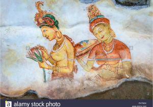 Wall Murals Sri Lanka Replica Of the Famous Wall Paintings at Sigiriya Sigiriya