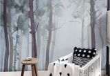 Wall Murals Stick On Nature forest Wall Mural Peel and Stick Gloomy Trees Wallpaper