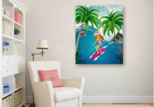 Wall Murals Surfing Surfer Girl Art Print Surf Print On Canvas Surfing Print Surf Art