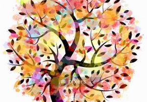 Wall Murals Tree Silhouette Colorful Tree Vector Illustration Sticker • Pixers We