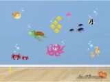 Wall Murals Under the Sea Kids Wall Decals Colorful Fish Fabric Wall Decals Ocean