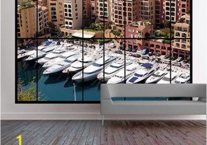 Wall Murals Window Scene Apartment Window View Wall Mural Of Monaco Harbour Monte Carlo