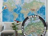 Wall Size World Map Mural Mural – World Map – Wall Picture Decoration Miller Projection In Plastically Relief Design Earth atlas Globe Wallposter Poster Decor 82 7 X 55