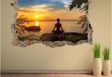 Wall Sized Mural Posters Yoga Meditation Sunset Silhouette Wall Decal Sticker Mural Poster Print Art Home Fice Decor Dh24