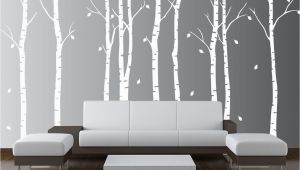 Wall Tree Mural Stencils Wall Birch Tree Nursery Decal forest Kids Vinyl