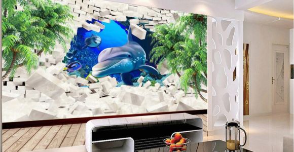 Wallpaper Murals for Sale Wallpaper for Walls 3 D Dolphin Coconut Tree Wall Papers Home Decor