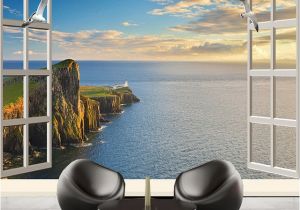 Wallpaper Murals Window Scenes Custom 3d Wallpaper Murals Hd Window Seaview Wall Painting