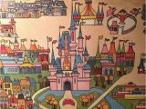 Walt Disney World Wall Murals Rare original 1971 Walt Disney World Map Wall Art From Polynesian Hotel