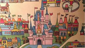 Walt Disney World Wall Murals Rare original 1971 Walt Disney World Map Wall Art From Polynesian Hotel