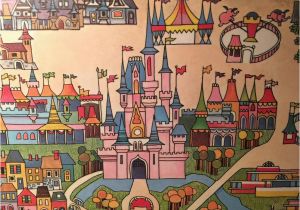 Walt Disney World Wall Murals Rare original 1971 Walt Disney World Map Wall Art From Polynesian Hotel