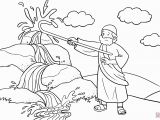 Water From the Rock Coloring Page Moses Strikes the Rock with His Staff Coloring Page