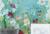 Watercolor Floral Wall Mural Wildflowers and Lace In 2019