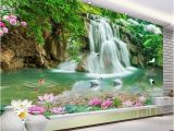 Waterfall Murals for Walls Custom 3d Wallpaper Waterfall Landscape Mural Wall Painting