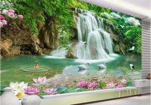 Waterfall Murals for Walls Custom 3d Wallpaper Waterfall Landscape Mural Wall Painting