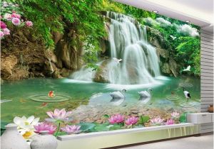 Waterfall Murals for Walls Custom 3d Wallpaper Waterfall Landscape Mural Wall Painting