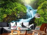 Waterfall Murals for Walls Custom Any Size 3d Wall Murals Wallpaper forest Waterfall Landscape