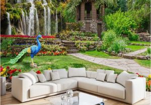 Waterfall Murals for Walls Custom Mural Wallpaper Modern Garden Landscape Waterfall Scenery