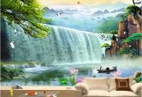 Waterfall Murals for Walls Custom Wallpaper Waterfalls 3d Stereoscopic Waterfalls