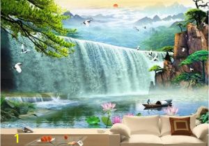 Waterfall Murals for Walls Custom Wallpaper Waterfalls 3d Stereoscopic Waterfalls
