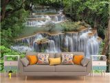 Waterfall Murals for Walls Jungle Waterfall Peel & Stick Wall Mural Wallpaper Eco