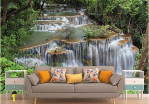 Waterfall Murals for Walls Jungle Waterfall Peel & Stick Wall Mural Wallpaper Eco