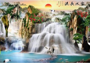 Waterfall Wallpaper Wall Mural Großhandel 3d Tapete Wasserfall Tapete Zimmer Wohnzimmer Tv sofa Hintergrund Wandtapete Für Wände 3 D Von Yeyueman9999 $26 82 Auf De Dhgate