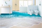 Waterproof Bathroom Murals Pvc Self Adhesive Waterproof 3d Floor Murals Sea Wave Bathroom