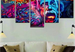 Weatherproof Garden Wall Murals Albert Einstein Scientist Graffiti Wall Art Painting Canvas Print