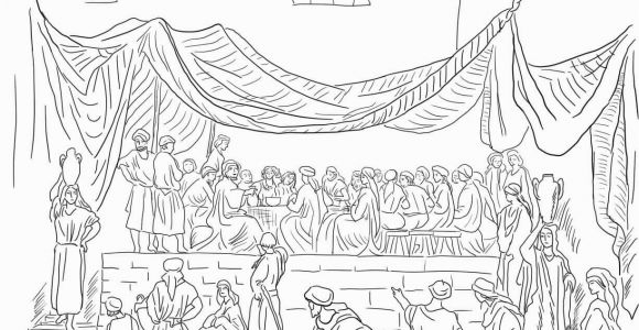 Wedding Feast at Cana Coloring Page the Marriage Feast at Cana Coloring Page