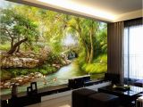 Weeping Willow Wall Mural Beibehang Wallpaper Riverside Weeping Willow Landscape Hand