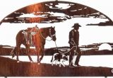 Western Cowboy Wall Murals 20" Horse and Cowboy Wall Art Western Wall Art