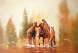 Western Cowboy Wall Murals Western Cowboy Painting Horse Wall Art Impressionist Art