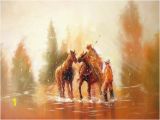 Western Cowboy Wall Murals Western Cowboy Painting Horse Wall Art Impressionist Art