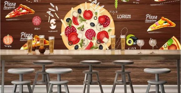 Western Wallpaper Murals Beibehang Custom Wallpaper 3d Pizza Background Wall Western