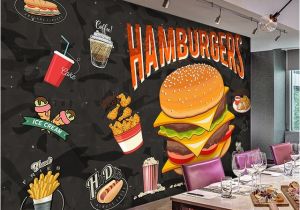 Western Wallpaper Murals Custom Any Size Murals 3d Western Burger Fried Chicken Fast Food