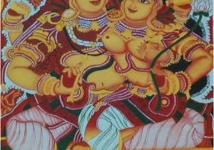 What are Mural Paintings Kerala Mural Painting Lord Shiva and Parvathi by athira K S