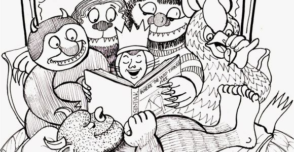 Where the Wild Things are Black and White Coloring Pages where the Wild Things are Coloring Page Coloring Home