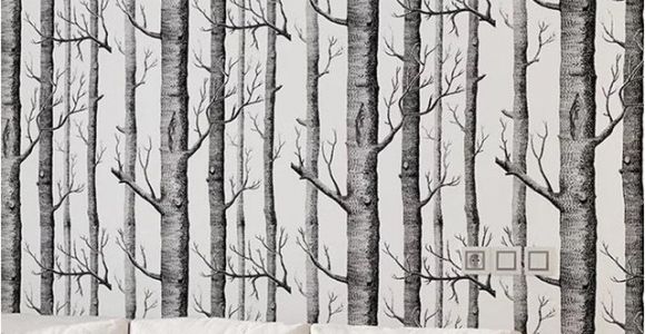 White Birch Wall Mural Us $28 0 Off Black White Birch Tree Wallpaper for Bedroom Modern Design Living Room Wall Paper Roll Rustic forest Woods Wallpapers In Wallpapers