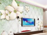 White Flower Wall Mural Custom Modern Simple White Flowers Mural Wallpaper Living Room Bedroom Interior Cozy Decor Wallpaper Roll Papel De Parede Floral Animation Wallpaper