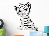 White Tiger Wall Mural Amazon Wallmonkeys Cute White Tiger Cub Wall Decal Peel