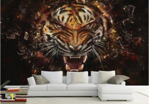 White Tiger Wall Mural Custom 3d Photo Wallpaper Boy Kids Room Mural Sticker Fierce