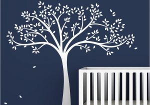 White Tree Wall Mural Tree Wall Decal Monochromatic Fall Tree Extended Gender