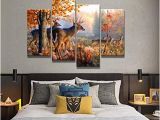 Whitetail Deer Wall Murals Amazon 4 Panel Wall Art Whitetail Deer In Autumn Sunlight