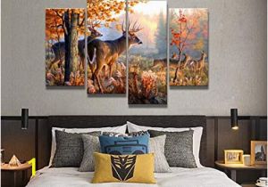 Whitetail Deer Wall Murals Amazon 4 Panel Wall Art Whitetail Deer In Autumn Sunlight