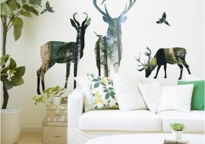 Whitetail Deer Wall Murals forest Deer Wall Stickers Home Decor Living Room Office Decorations