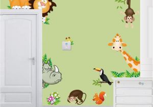 Wild Animal Wall Murals Elecmotive Jungle Wild Animal Vinyl Wall Sticker Decals